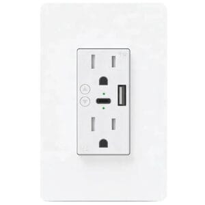 SmartSetup Wall Outlet with USB A and C