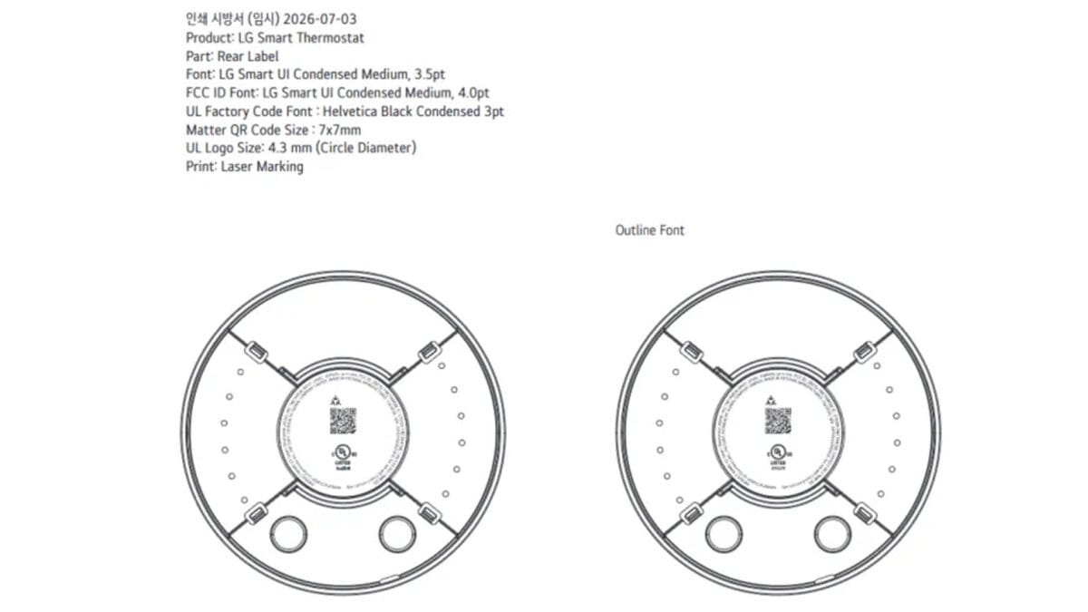 FCC listing for an LG Smart Thermostat